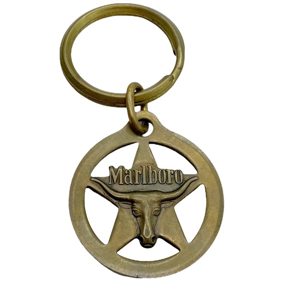 Marlboro Accessories Vintage 984 Marlboro Cigarettes Keychain Brass